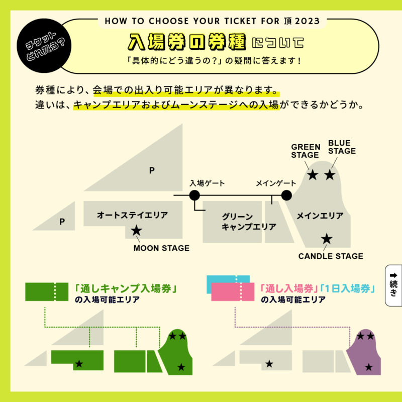 チケットの選び方！｜頂 -ITADAKI- 2023｜6/3-4 at 吉田公園